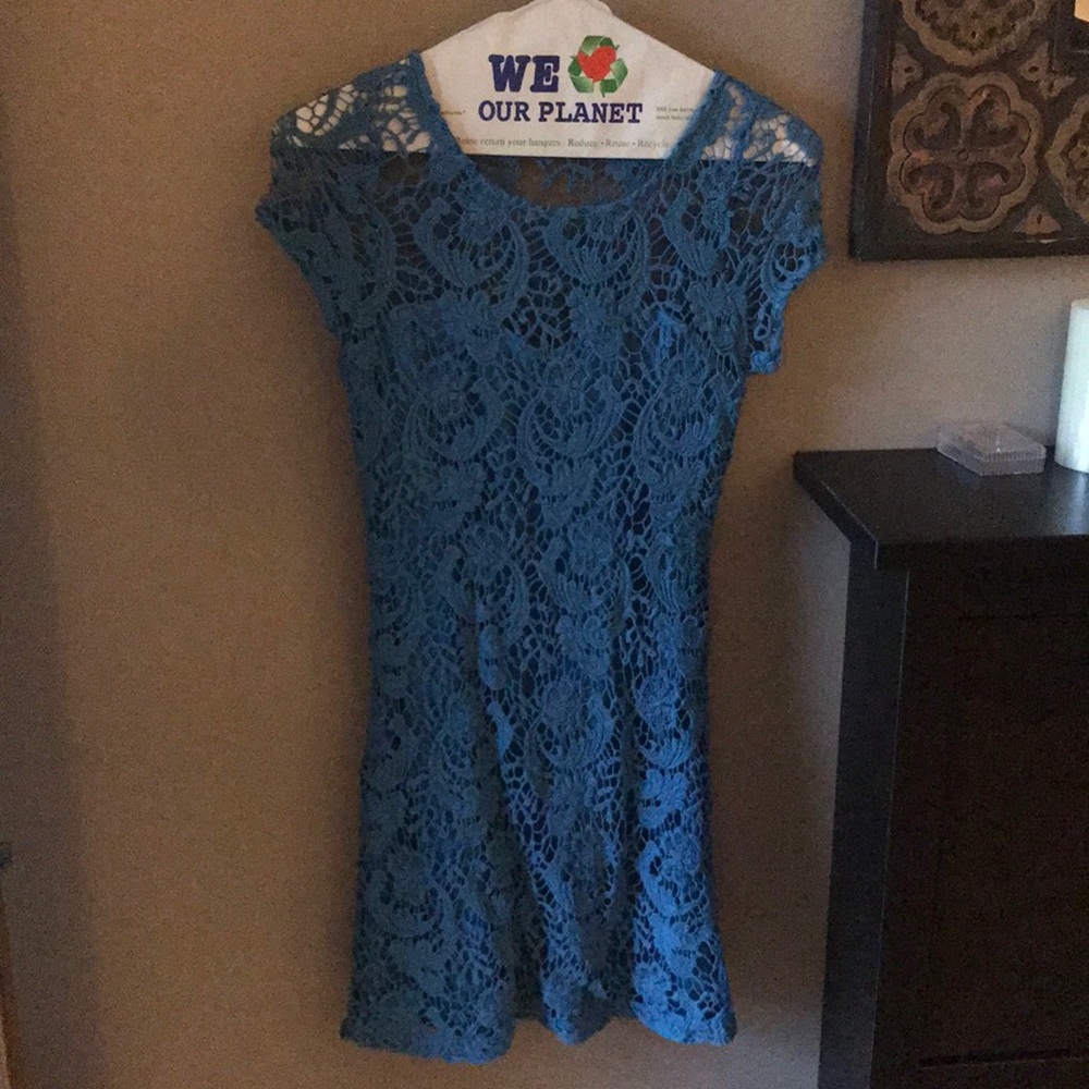Blue lace dress